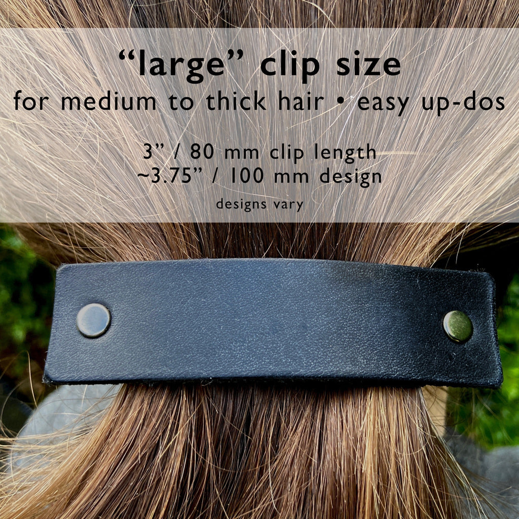 Green Dragon Scales Leather Hair Barrette-2