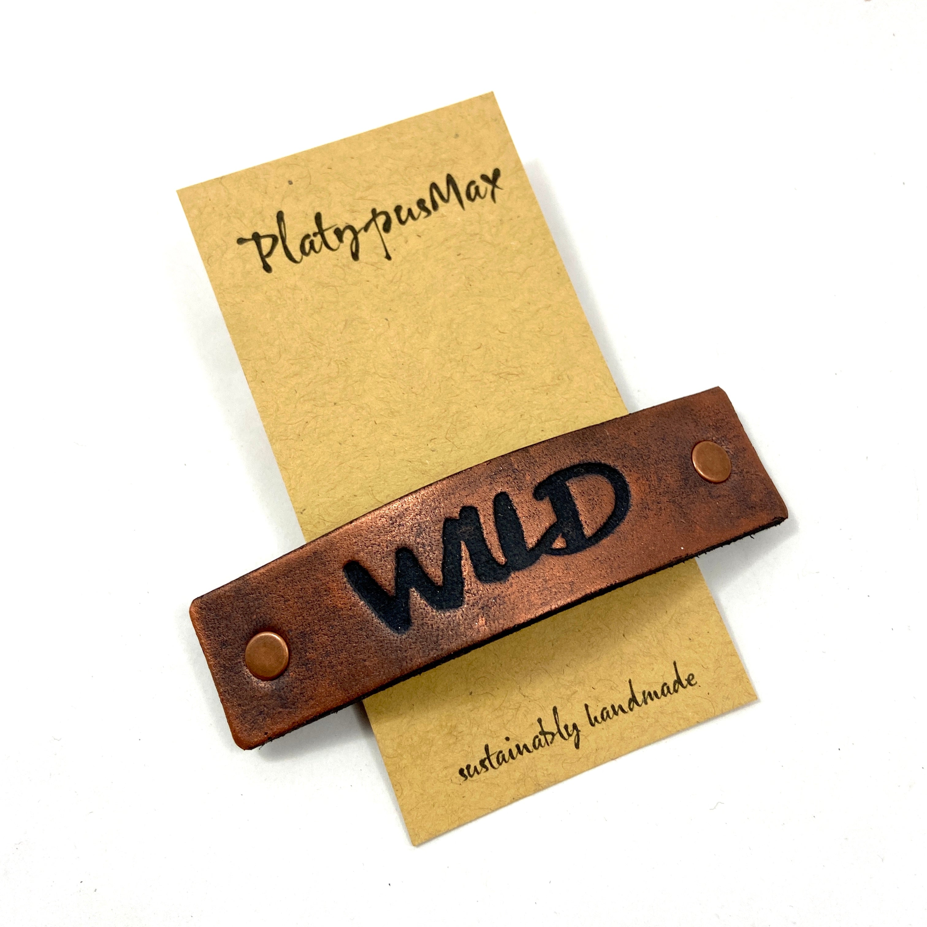 WILD One Word Caption / Message Hair Clip Barrette-1