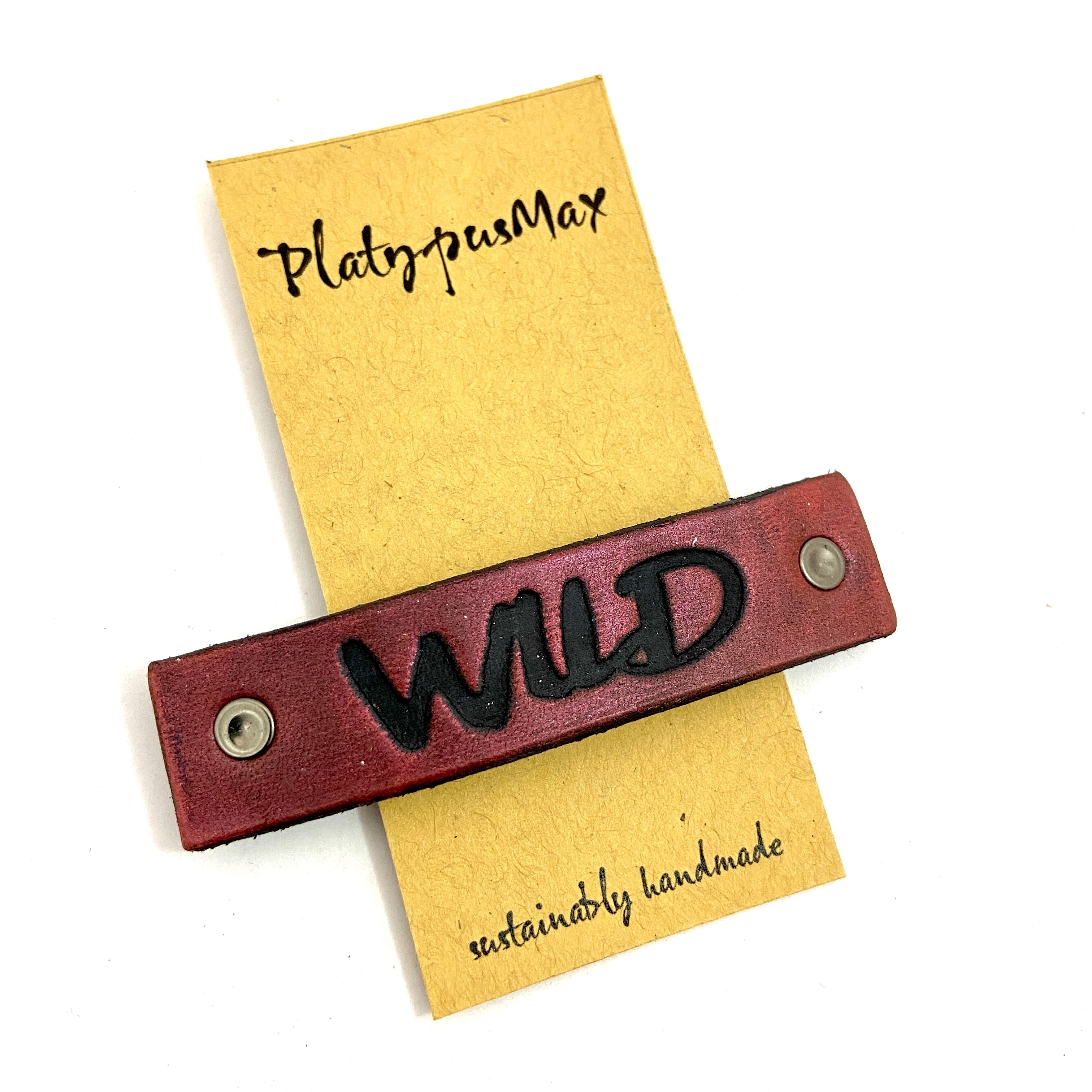 WILD One Word Caption / Message Hair Clip Barrette-2